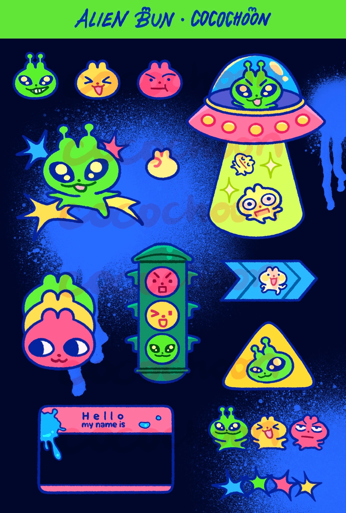 Space Bun sticker sheet