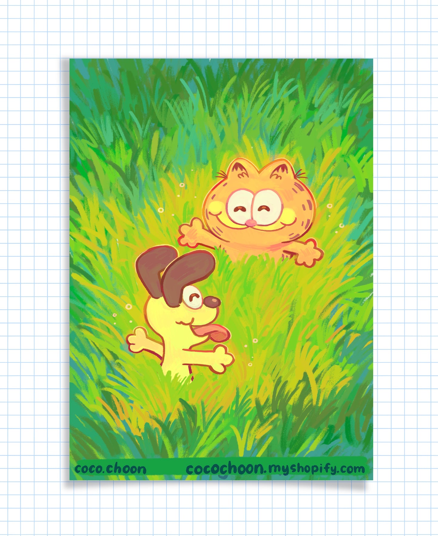 Garf & Odie Hug Print