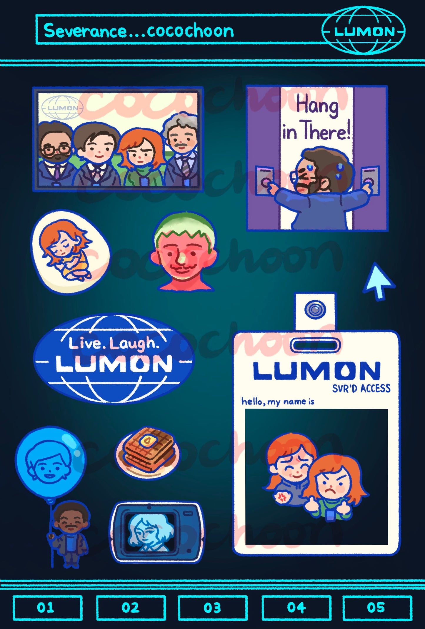 Severance sticker sheet