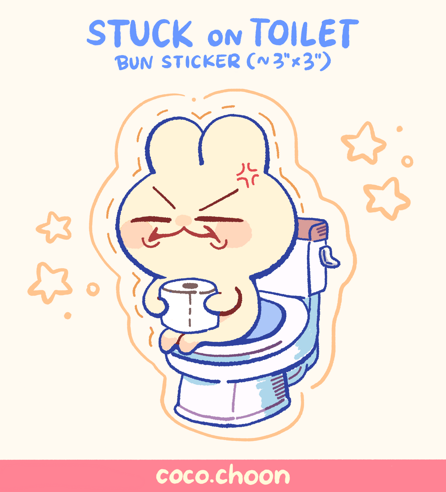 Stuck on Toilet Bun sticker