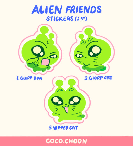 Alien Friends stickers