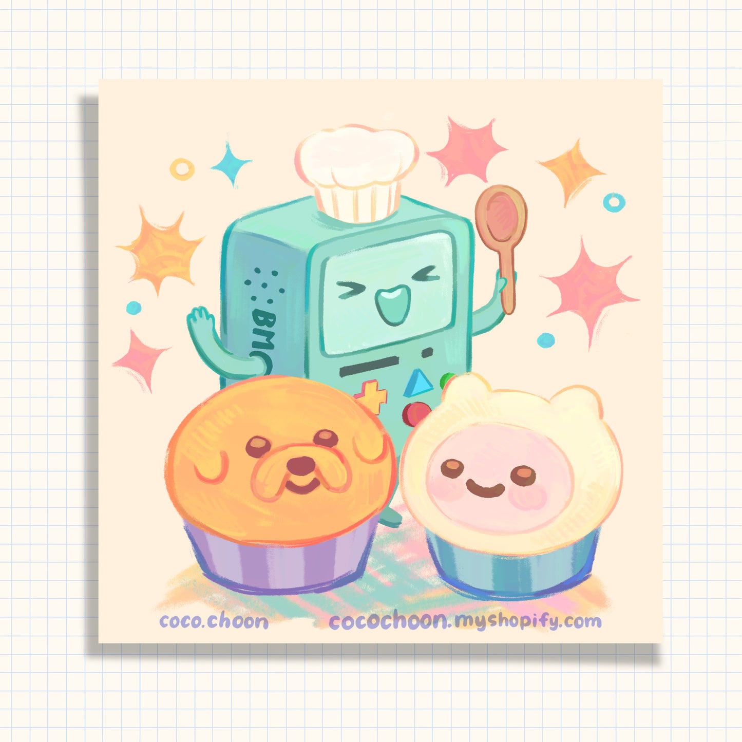 BMO + Finn & Jake cake Print
