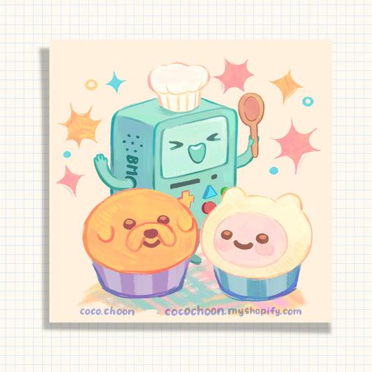 BMO + Finn & Jake cake Print