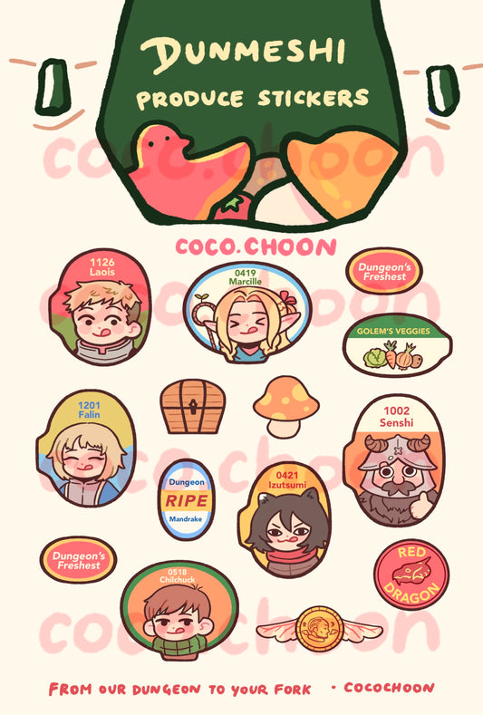 Delicious in Dungeon sticker sheet