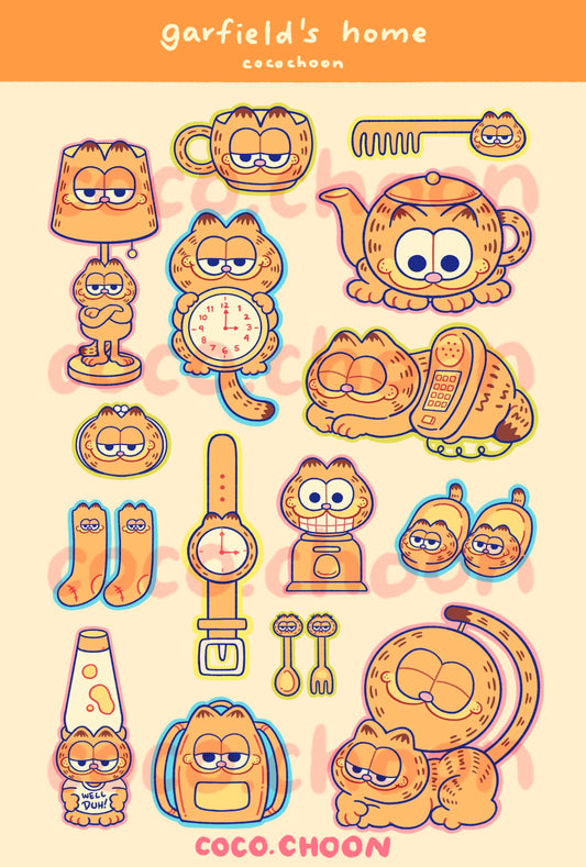 Garfield Home sticker sheet