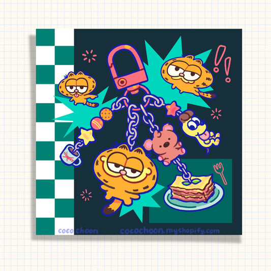Garf Keychain Print