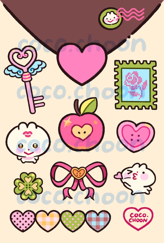 Love Mail sticker sheet