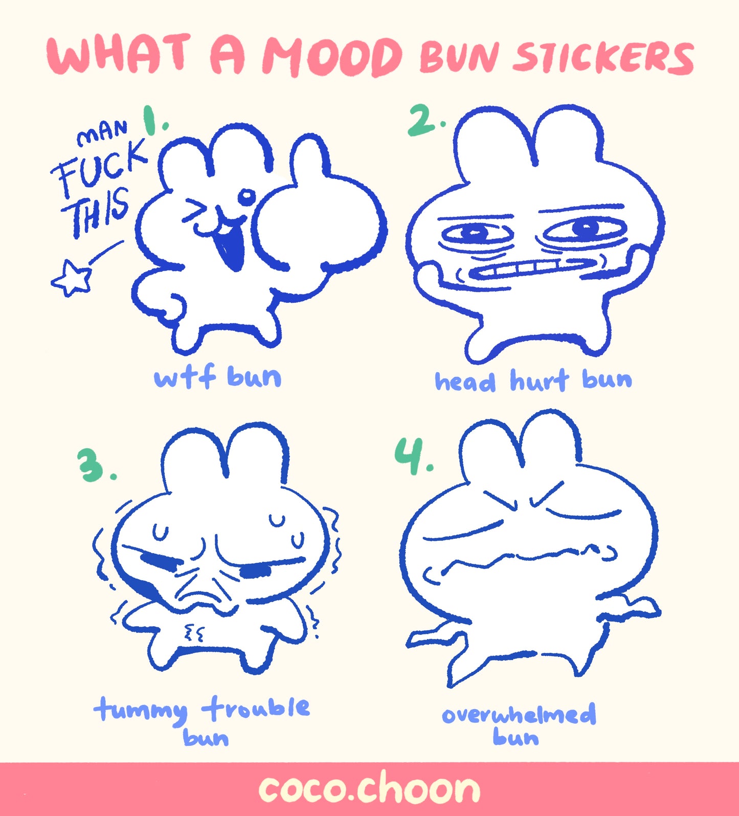 What a Mood Bun stickers